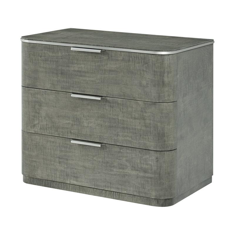 Hudson 3 - Drawer Solid Wood Nightstand