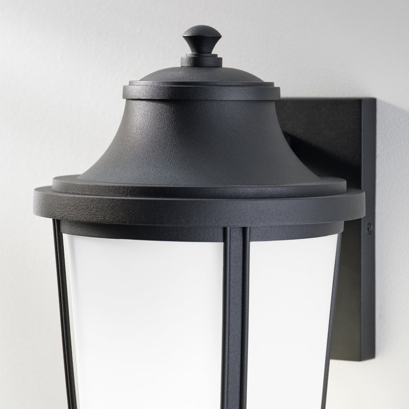 Portola Medium Lantern from Generation Lighting , 14" H x 8.25" W x 9" D, Textured Black