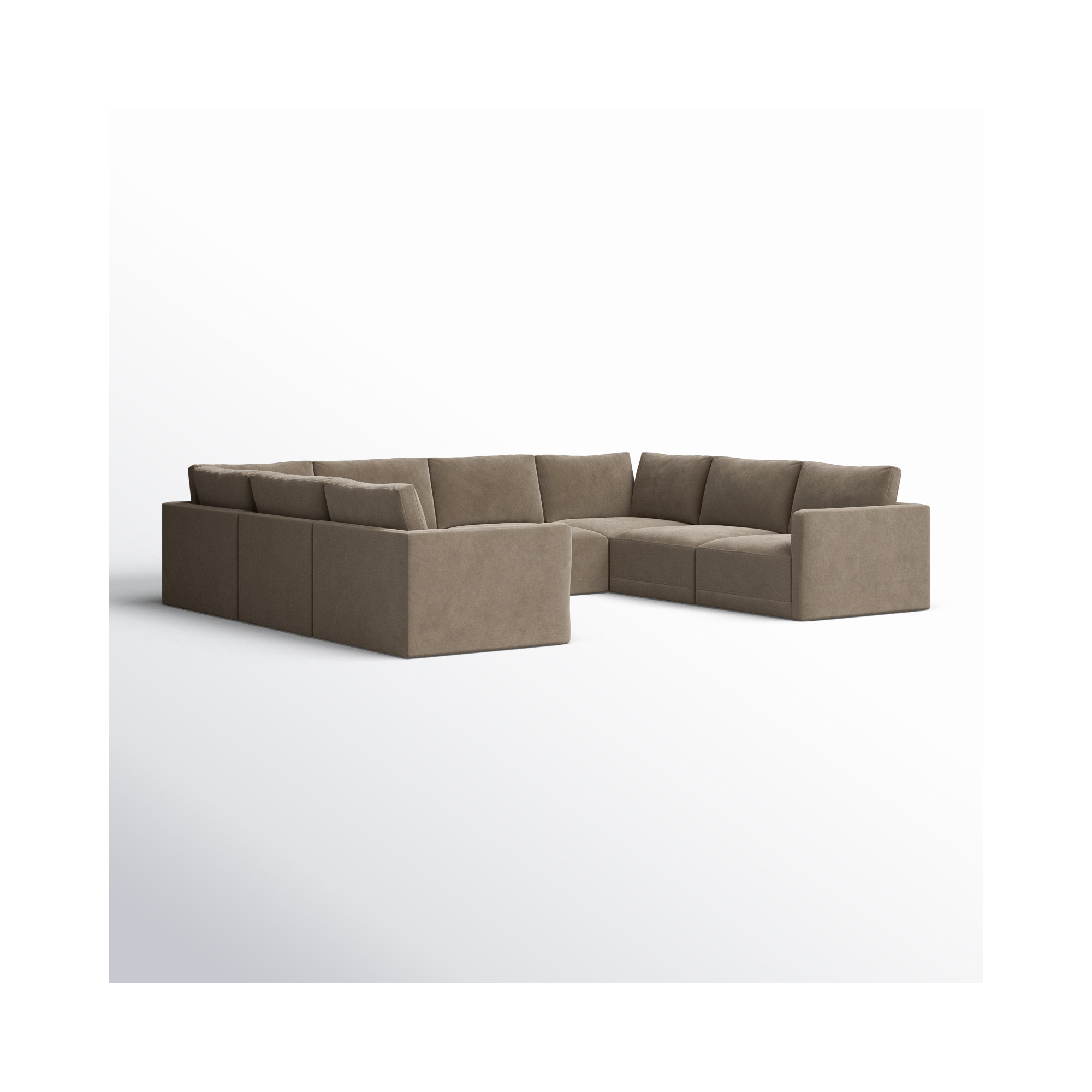Deirdre Modular Upholstered U-Sectional, Taupe