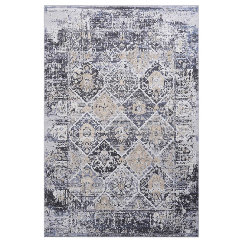 Grey/blue 8x10 Area Rug Loom & - Non-shedding, Stain , Stylish For Living Room, Dining Entryway Elegant Bedroom, Entryway, Nursery Minor Removal