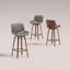 Tabouret de comptoir pivotant en bois cintré Mid-Century-133656765