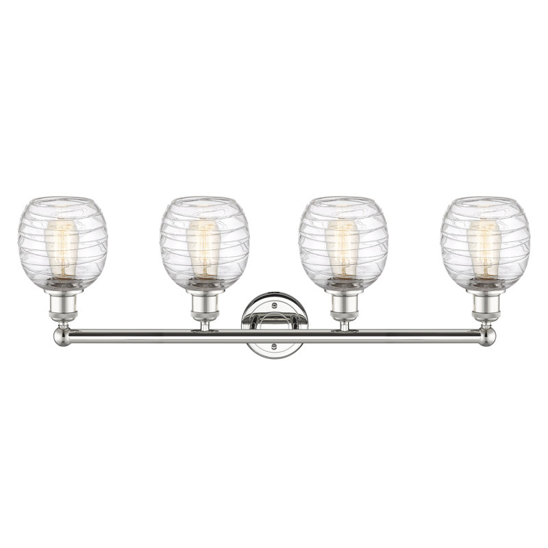 Éclairage pour meuble-lavabo 4 lumières Carlucci, Déco tourbillon, Nickel poli