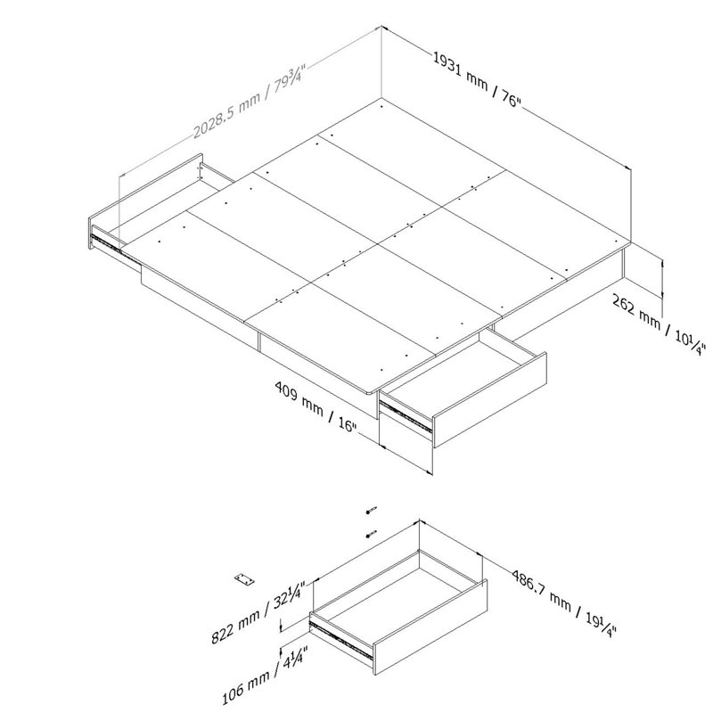 Step One Full/Queen Platform Bed, White