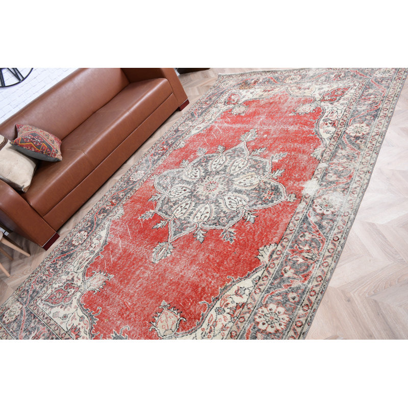 Tapis turc rétro fait à la main de style bohémien et de tapis traditionnel
