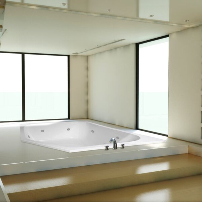 Katarina 69'' L Bathtub, Bone, Polished Nickel