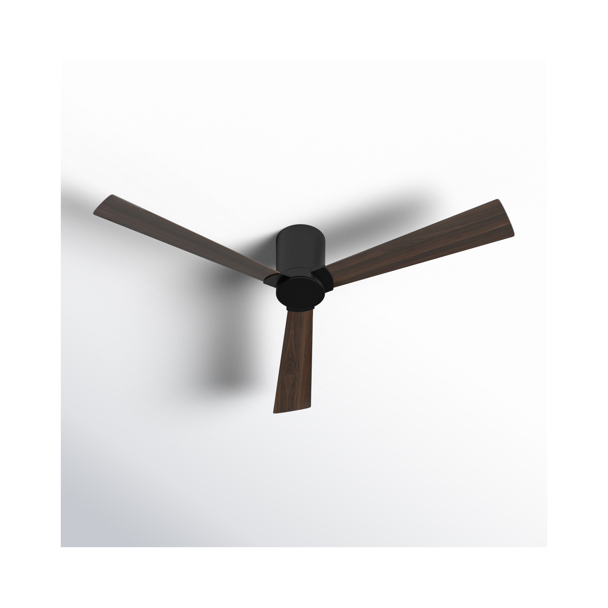 Salma 3 Blade Ceiling Fan, Midnight Black, Midnight Black/American Walnut Reversible Blades, 9.3" H x 52" W