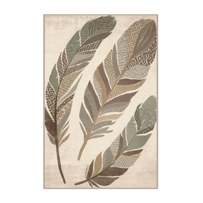 Machine Washable Pantelis Bohemian Moroccan Rug in Beige – Beige Binding