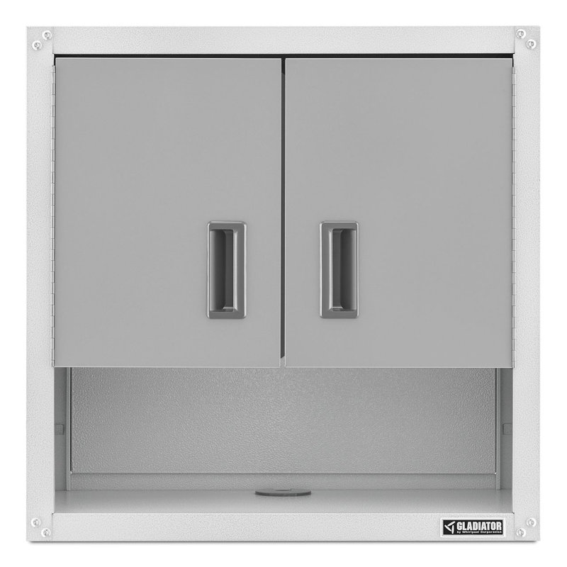 Ready-To-Assemble 3/4 Door Wall Gearbox, Silver/White