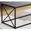 Table basse, accent, cocktail, rectangulaire, stratifié gris, métal noir-130088054-130088053