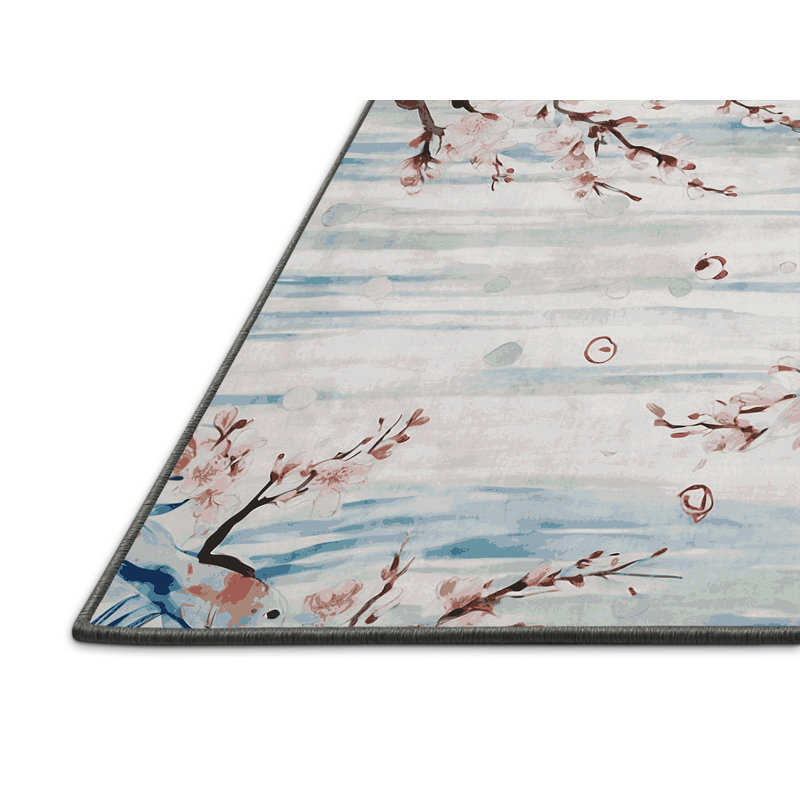 Tapis gris soyeux et moelleux, Rond 3 pi