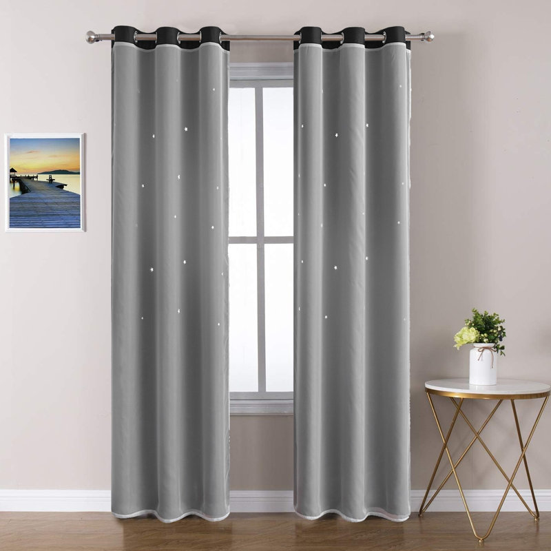 Paire de rideaux occultant en polyester, Beige