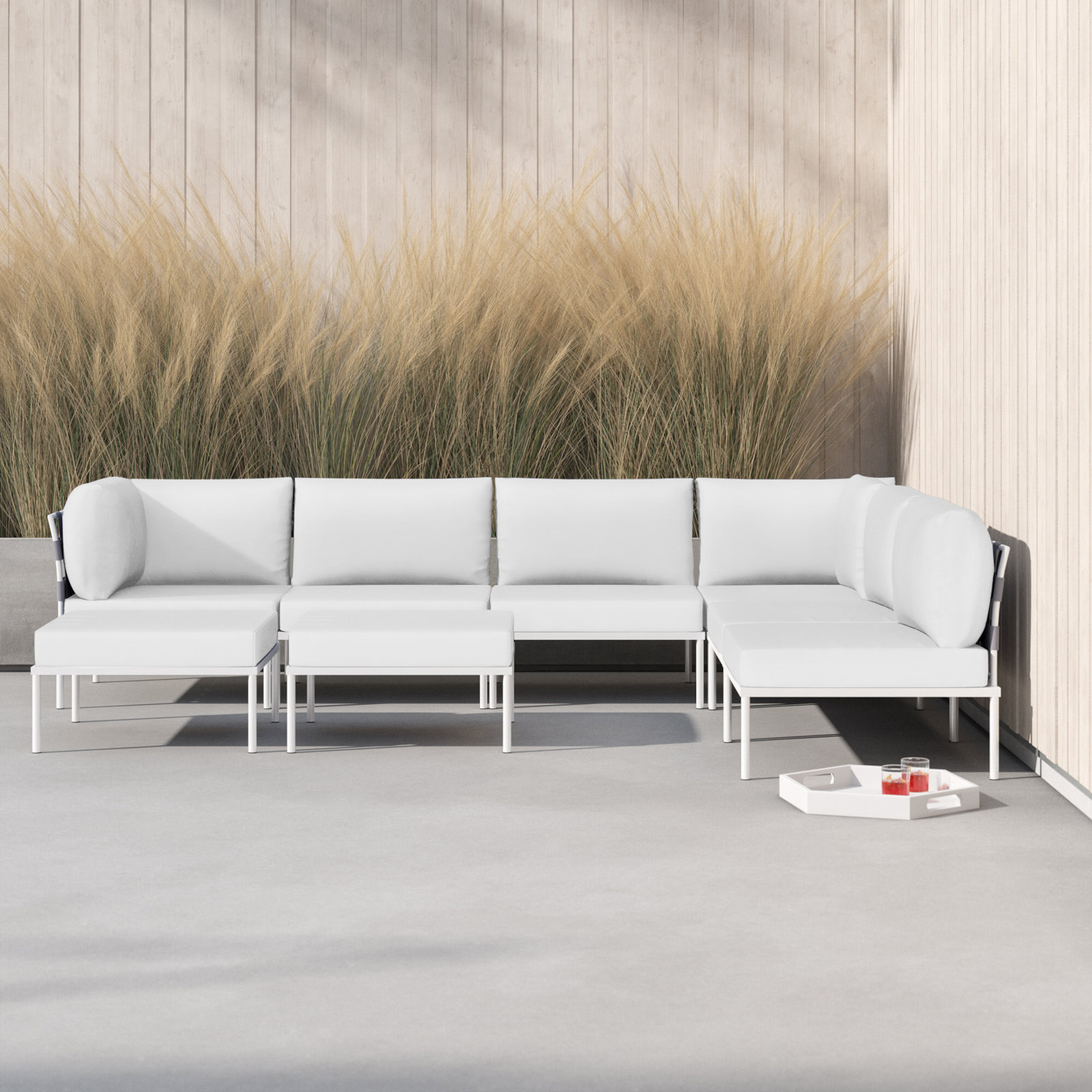 Harmony 198" Patio Sectional, White