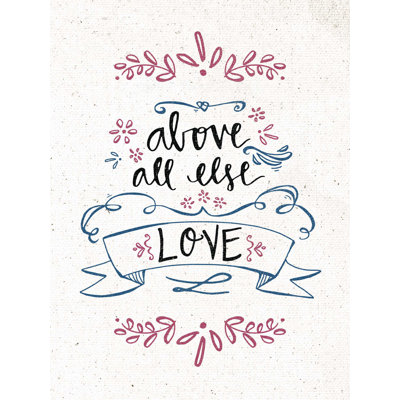 «Above All», art textuel sur toile tendue