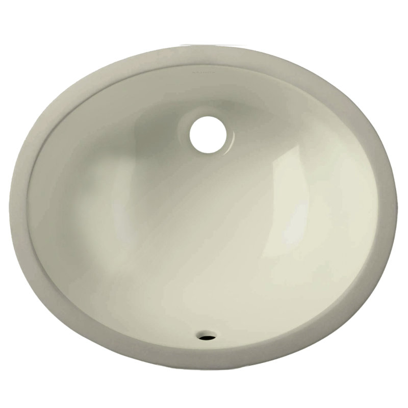 Nantucket Sinks Great Point 17.25" Vitreous China Oval Bathroom Sink with Overflow, Biscuit