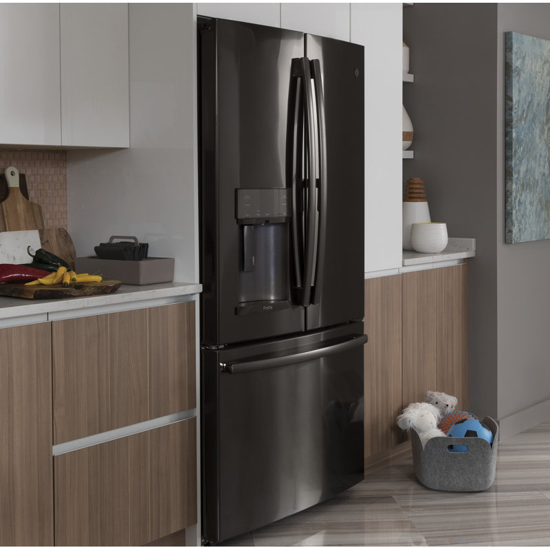 36" Energy Star® French Door 22.1 cu. ft. Refrigerator with Hands-free Autofill, Fingerprint Resistant Black Stainless