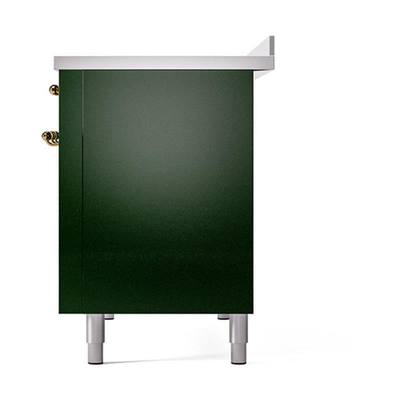 ILVE Nostalgie II Noblesse 48 po à induction, Vert émeraude / laiton