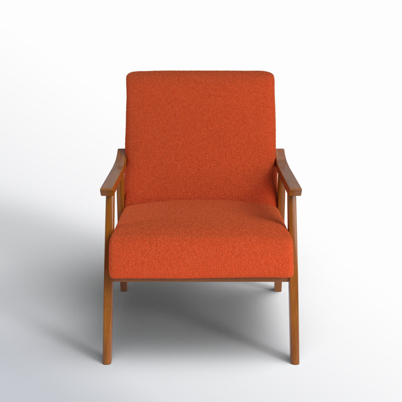 Fauteuil l 27,6 po Brimer, Fausse fourrure orange