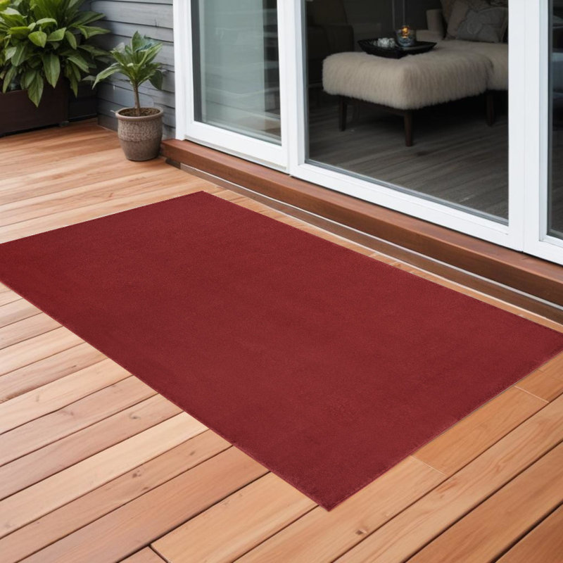 Tapis d'extérieur antidérapant rouge brique 3 pi x 5 pi