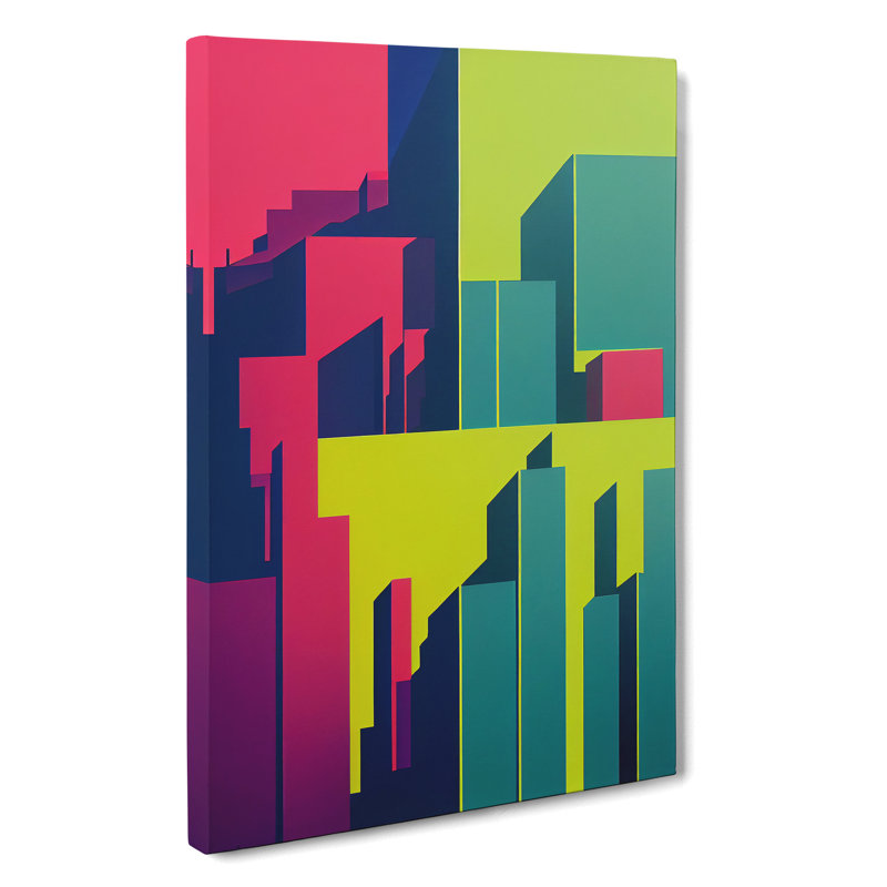 XC1022-1527X Colourful Architecture No.2 Skyscraper Abstract - Wrapped Canvas Print, 50cm H x 35cm W x 3cm D