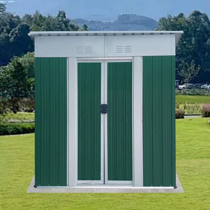 Outdoor Storage Sheds, Green, 72.5" H x 45.7" W x 74.7" D