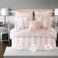 Ensemble de literie rose pour lit simple ou simple XL, couette à volants en microfibre, chambre romantique