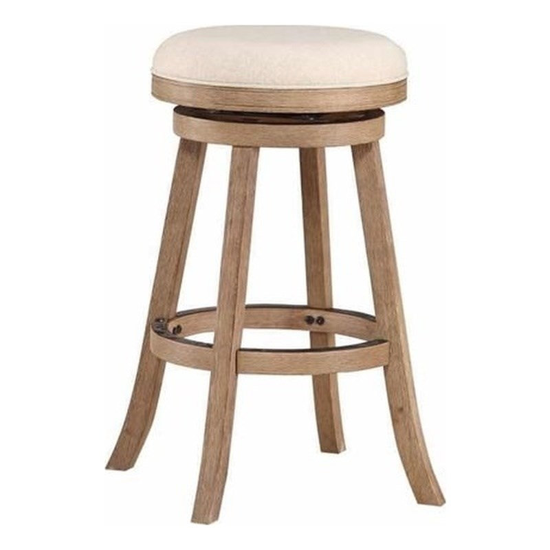  Tabouret de bar pivotant en bois d'hévéa et ivoire, Driftwood, Bar Stool (30" Seat Height)