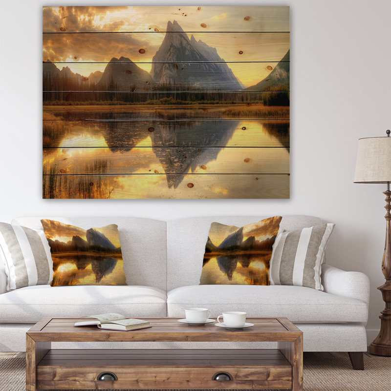 Photographie «vermillion lake, H 20 po x l 20 po x P 1 po, Toile tendue