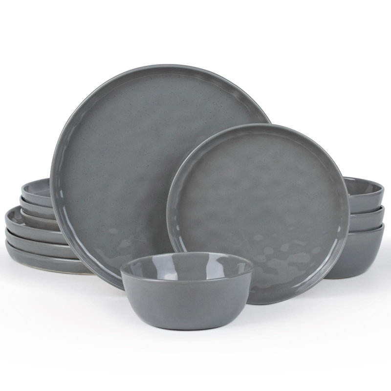 Service de vaisselle Ludivine - Service pour 4, Gris foncé
