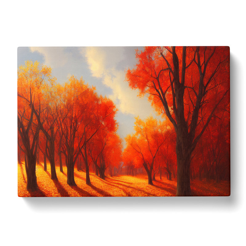 Engaging Autumn Forest - Wrapped Canvas