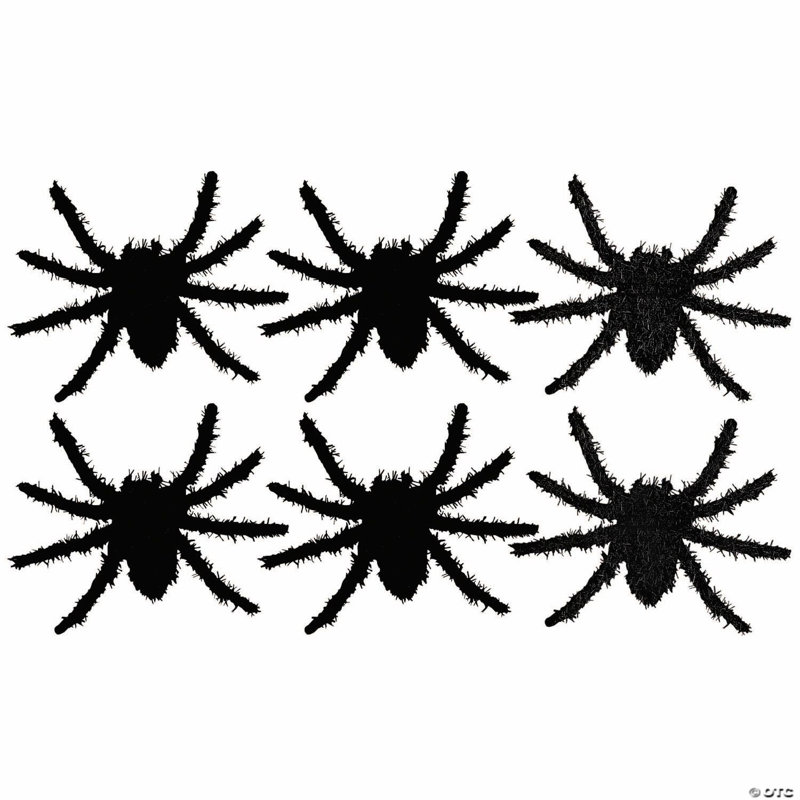 Décoration d'Halloween araignées poilues noires