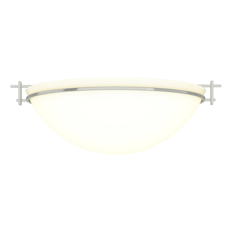 Plafonnier Moonband, Argenté, H 6,5 po x l 15,9 po x P 15,9 po, Opale