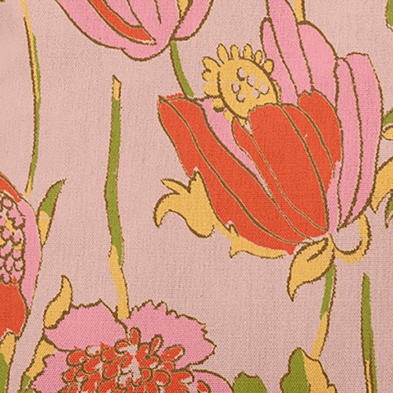 Housse de coussin et insert floral carré en mélange de polyester et polyester par E by Design, Orange vif / rose / jaune