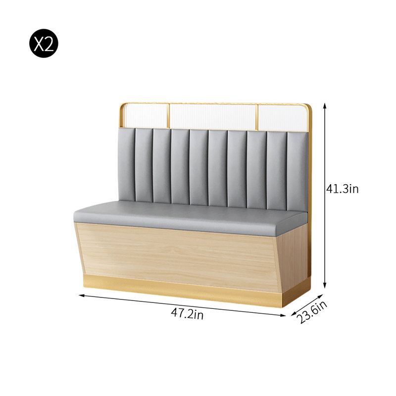 Banc rembourré en similicuir Light Luxury