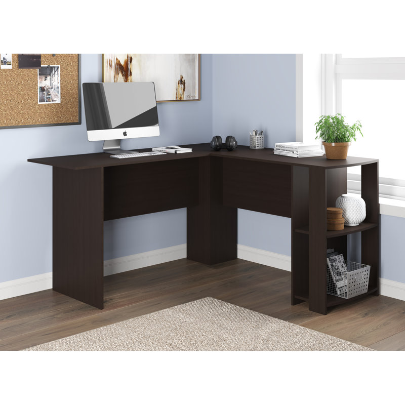Betancur L-Shaped Writing Desk, Cappuccino