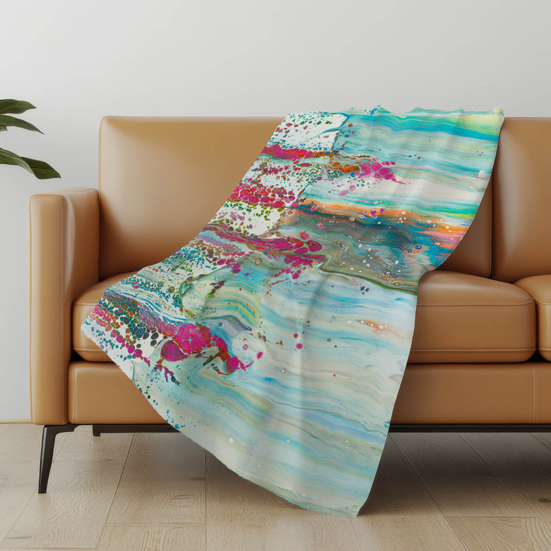 Addison Machine Washable Sherpa Abstract Throw Blanket
