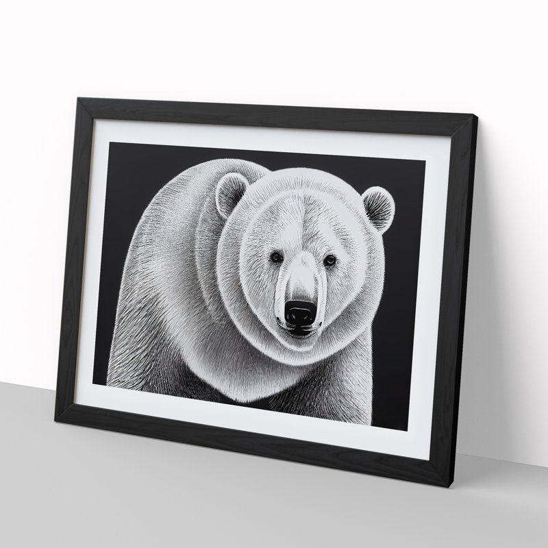 Awesome Polar Bear - Framed Print, Black, 46cm H x 64cm W x 2cm D