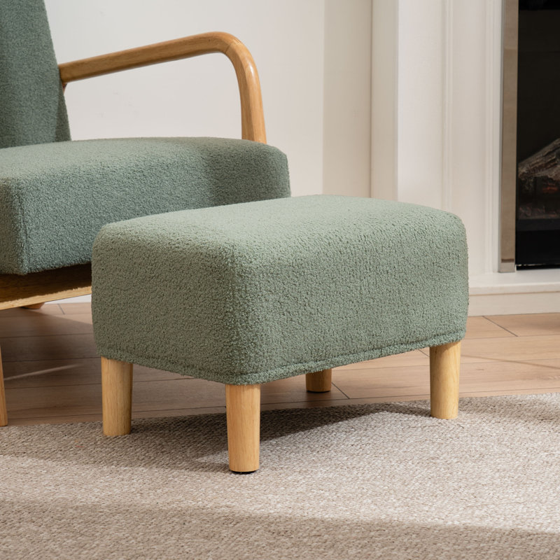 Boucle Foot Stool, Green