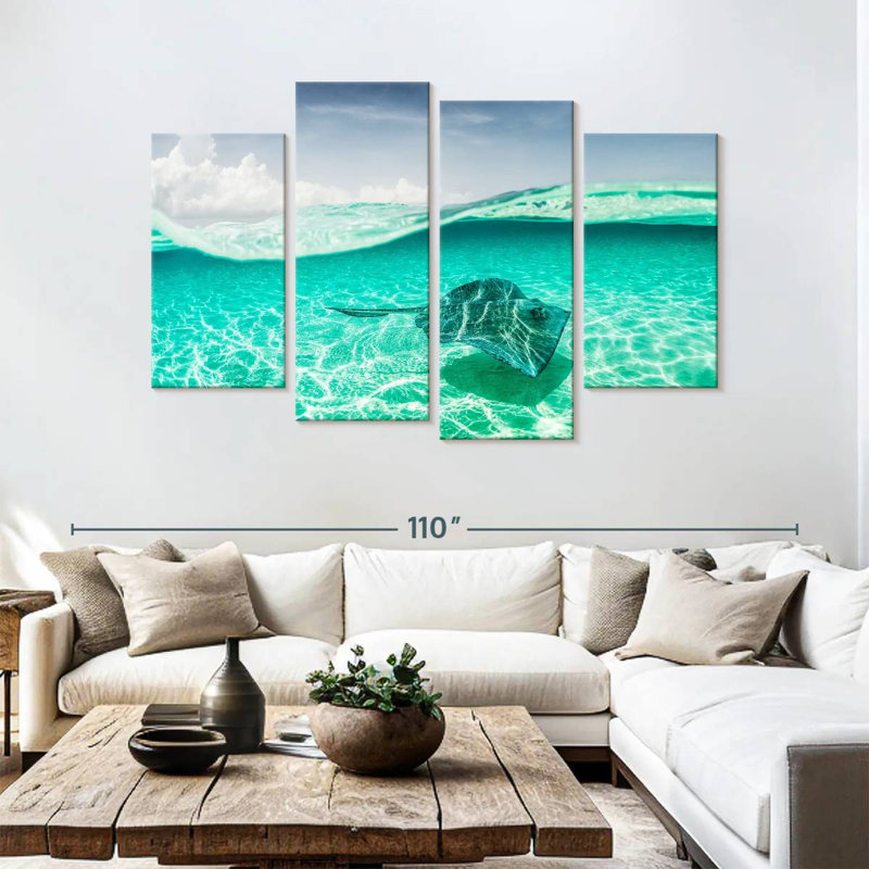Manta Ray Underwater, 54" H x 84" W