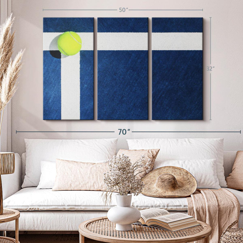 «Tennis Court Line» sur toile, H 32 po x l 50 po x P 1,25 po