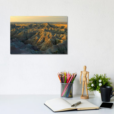 White River Overlook Showing Sandstone Striations And Erosional Features Badlands National Park SD by Tim Fitzharris - Gallery-Wrapped Canvas Giclée on Canvas