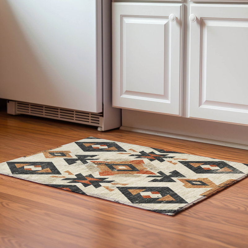 Premium Machine Washable Fairwood AMF1882 Aztec Rug, Rectangle 1'8" x 2'6"