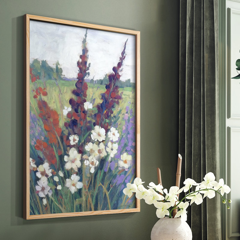 Série FLORAL DCXLII - Impression encadrée de qualité supérieure - Prêt à accrocher - Aucun clou requis, Naturel