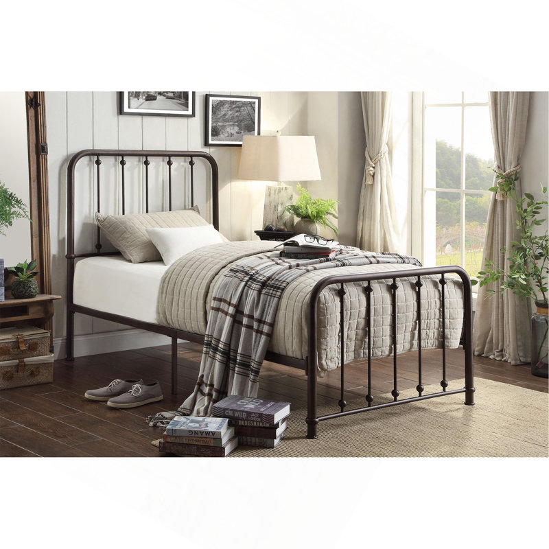 Lit plateforme classique Classic, Lit simple, Bronze Antique