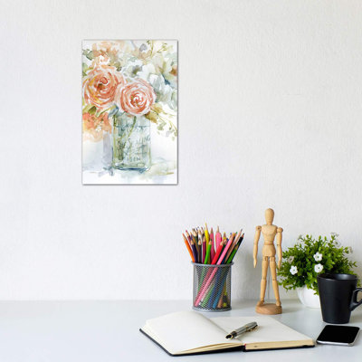 Cabbage Roses II 1 Piece Wrapped Canvas Painting