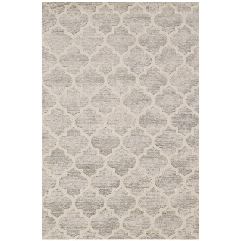 Geometric Wool Hand Woven Area Rug, Rectangle 122 x 183cm