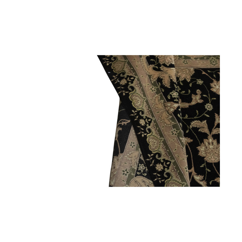 Hand-Knotted High-Quality Black Area Rug