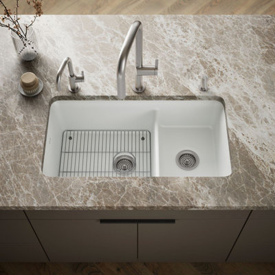 Cairn® 34" L x 18" W Double Basin Undermount with Accessories