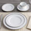 Ensemble de 4 assiettes à pain / beurre / apéritif Noritake Whiteridge Platinum, 6 1/2 po