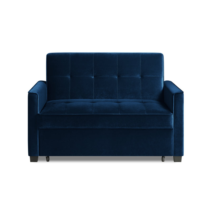 Thierry 2 Seater Sofa Bed, Midnight Blue Velvet
