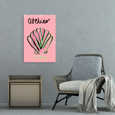 Atelier Pink Shell 1980 Abstract Bold Modern Beach Ocean Wall Art Print by Talitha McQueen - Print